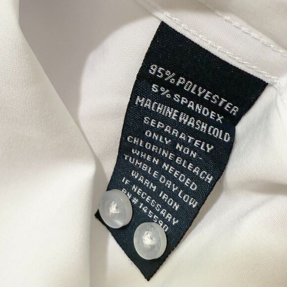 Men Nautica Button Down Long Sleeve Shirt Slim Fit in White Size Medium - Picture 7 of 8